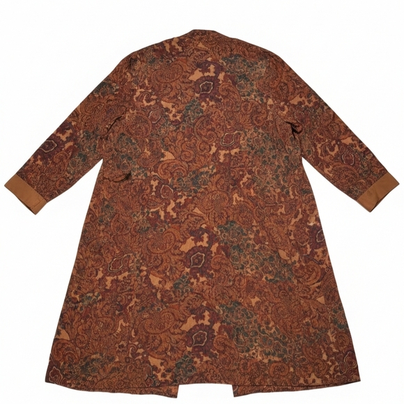 Vintage Just Me Paisley Duster Kimono Cardigan Size 18 Boho 90s Earth Tone - Picture 9 of 14